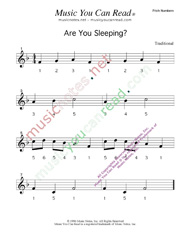 Click to Enlarge: Are You Sleeping Pitch Number Format