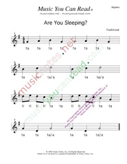 Click to Enlarge: Click to enlarge: Are You Sleeping Rhythm Format 