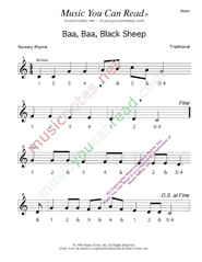 Click to enlarge:  Baa, Baa, Black Sheep  Beats Format 