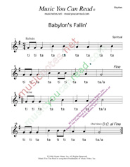 Click to Enlarge: Baa, Baa, Black Sheep Rhythm Format