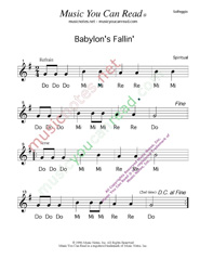 Click to Enlarge: Are You Sleeping Solfeggio Format