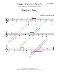 Click to Enlarge: Barnyard Song Pitch Number Format