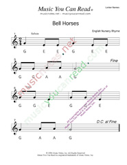Click to Enlarge: Bell Horses Letter Names Format