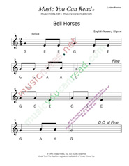 Click to Enlarge: Bell Horses Letter Names Format