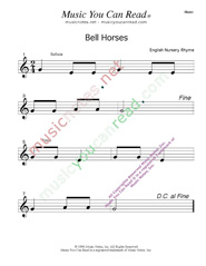 Click to enlarge: Bell Horses Music Format