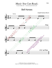 Click to enlarge: Bell Horses  Music Format