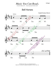Click to Enlarge: Bell Horses  Solfeggio Format