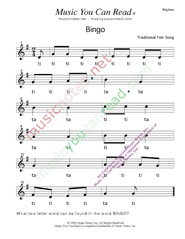 Click to Enlarge: Bingo Rhythm Format