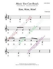 Click to Enlarge: Bow, Wow, Wow! Letter Names Format