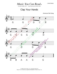 Click to Enlarge: "Clap Your Hands" Letter Names Format
