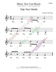 Click to Enlarge: "Clap Your Hands" Solfeggio Format