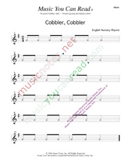 "Cobbler, Cobbler" Text Format