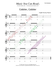 Click to Enlarge: "Cobbler, Cobbler" Pitch Number Format