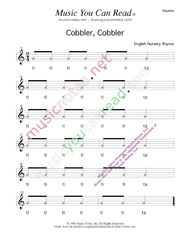 Click to Enlarge: "Cobbler, Cobbler" Rhythm Format