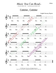 Click to Enlarge: "Cobbler, Cobbler" Solfeggio Format