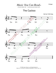 Click to Enlarge: "The Cuckoo" Solfeggio Format