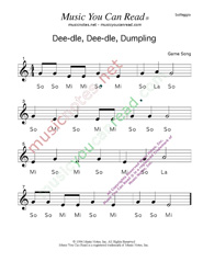 Click to Enlarge: "Deedle, Deedle, Dumpling" Solfeggio Format