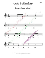 Click to enlarge: "Down Came A Lady" Beats Format