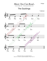 Click to Enlarge: "The Ducklings" Solfeggio Format