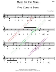 Click to enlarge: "Five Currant Buns" Beats Format