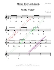 Click to Enlarge: "Fuzzy Wuzzy" Letter Names Format