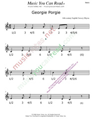 Click to enlarge: "Georgie Porgie" Beats Format