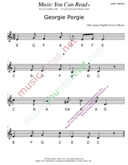 Click to Enlarge: "Georgie Porgie" Letter Names Format