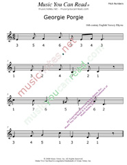 Click to Enlarge: "Georgie Porgie" Pitch Number Format" Pitch Number Format
