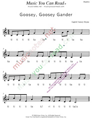 Click to Enlarge: "Goosey, Goosey, Gander" Rhythm Format
