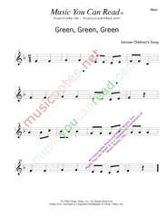 "Green, Green, Green" Music Format
