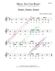 Click to Enlarge: "Green, Green, Green" Rhythm Format