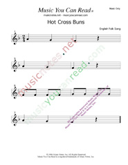 "Hot Cross Buns" Music Format