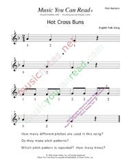 Click to Enlarge: "Hot Cross Buns" Pitch Number Format