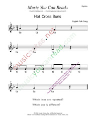Click to "Hot Cross Buns" Rhythm Format