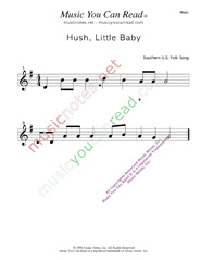 "Hush, Little Baby" Music Format