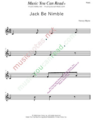 "Jack Be Nimble" Music Format