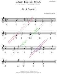 Click to Enlarge: "Jack Sprat" Letter Names Format