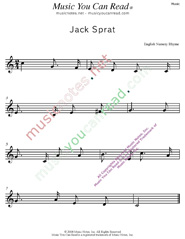 "Jack Sprat" Music Format