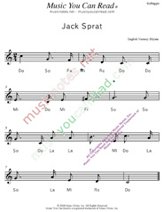 Click to Enlarge: "Jack Sprat" Solfeggio Format