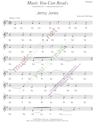 Click to Enlarge: "Jenny Jones" Solfeggio Format