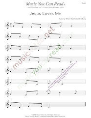 "Jesus Loves Me" Music Format
