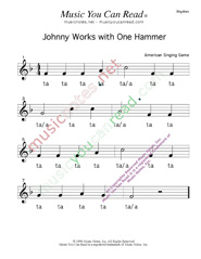 Click to "Johnny Works with One Hammer Rhythm Format