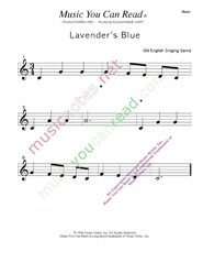 "Lavender's Blue" Music Format