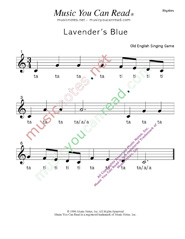 Click to enlarge: "Lavender's Blue" Rhythm Format