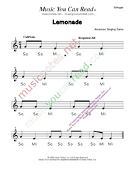 Click to Enlarge: "Lemonade" Solfeggio Format