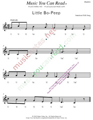 Click to enlarge: "Little Bo Peep" Rhythm Format