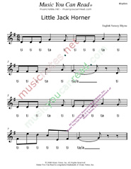 Click to Enlarge: "Little Jack Horner" Rhythm Format