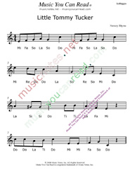 Click to Enlarge: "Little Tommy Tucker" Solfeggio Format