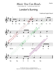 Click to Enlarge: "London's Burning" Rhythm Format