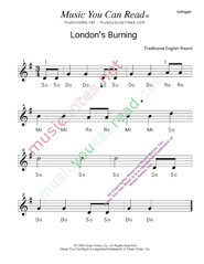 Click to Enlarge: "London's Burning" Solfeggio Format